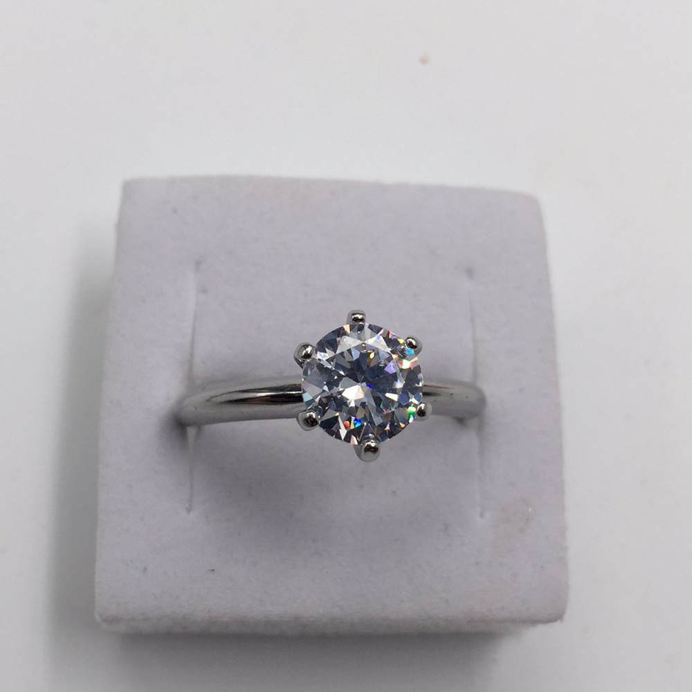 2 CARAT AAA WHITE CUBIC ZIRCONIA STAMP 925 SILVER